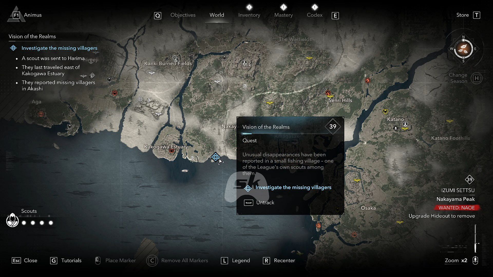 Examine the strange occurrences in Akashi (Image via Sportskeeda Gaming // Ubisoft)